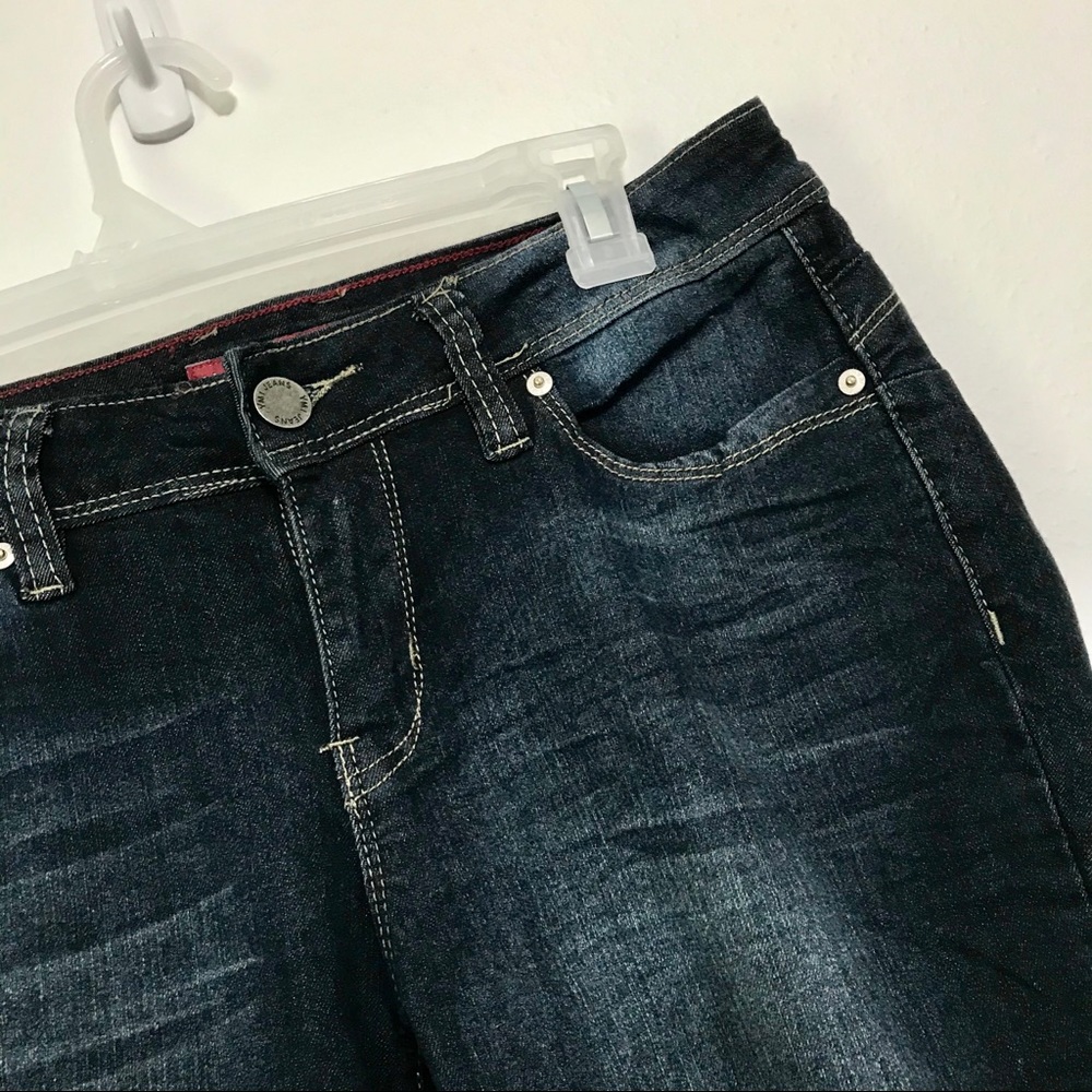 YMI mid waist super dark wash jeans size 10